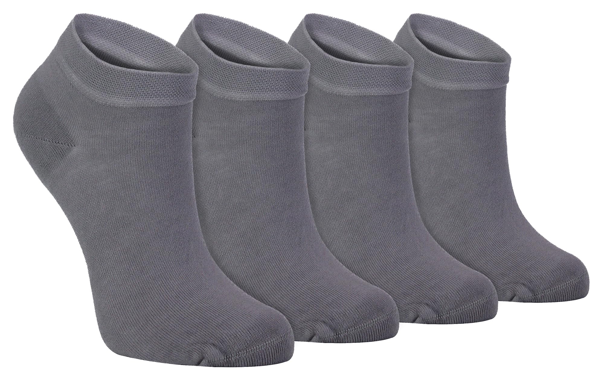 Sock Snob Unisex Grey 4 Pack Mens Soft Breathable Bamboo Trainer Socks