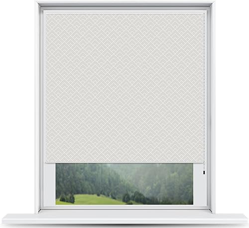 ShadePix - Persiana opaca para ventana, disponible en tamaño 28 x 36 picos, patrón moderno, color gris ShadePix - Persiana opaca para ventana, disponible en tamaño 28 x 36 picos, patrón moderno, color gris