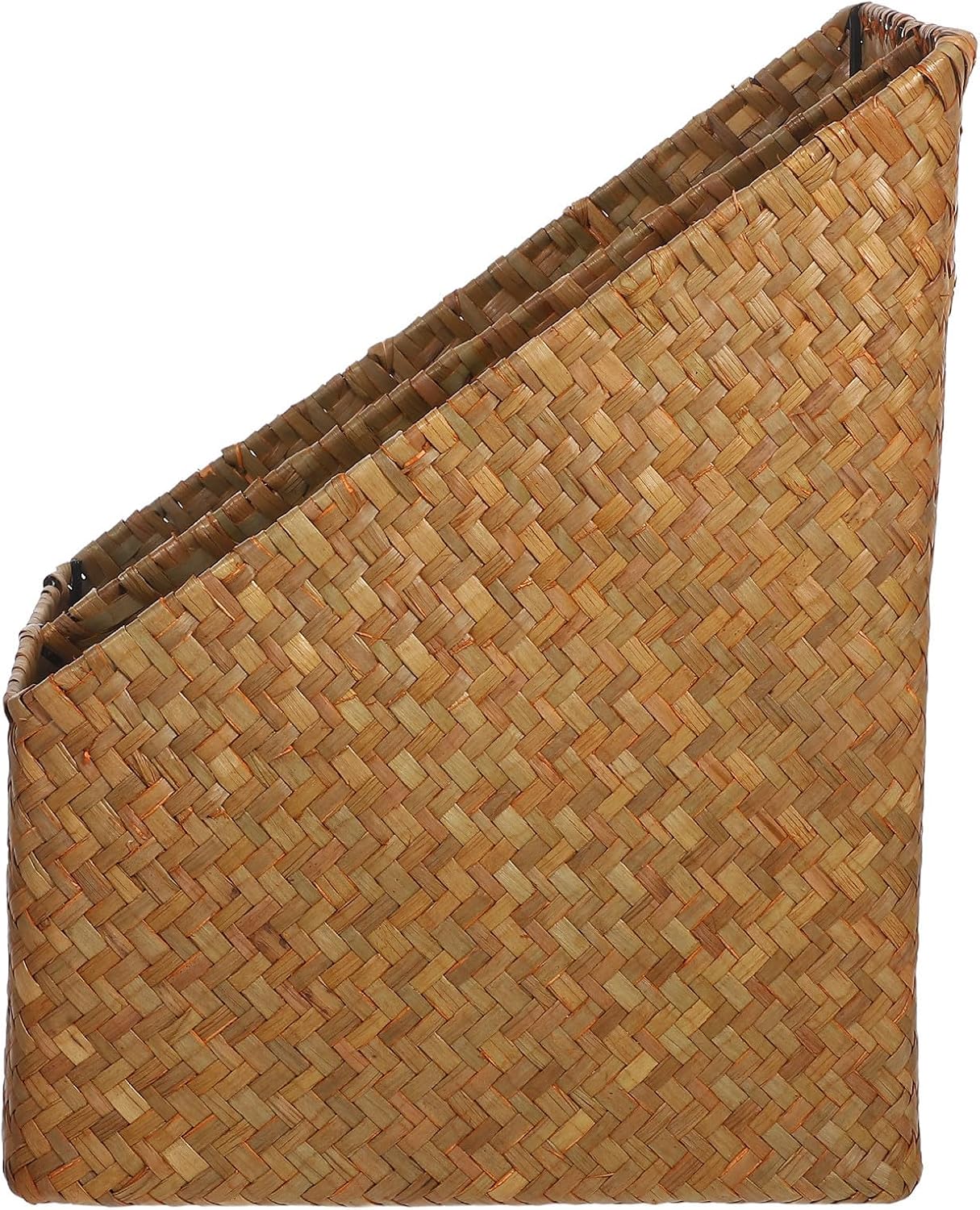 Versatile Straw Desktop Storage Basket for Stationery and Documents with Retro Aesthetic Design, Space Saving Organizer Suitable for Home and Study Room Use