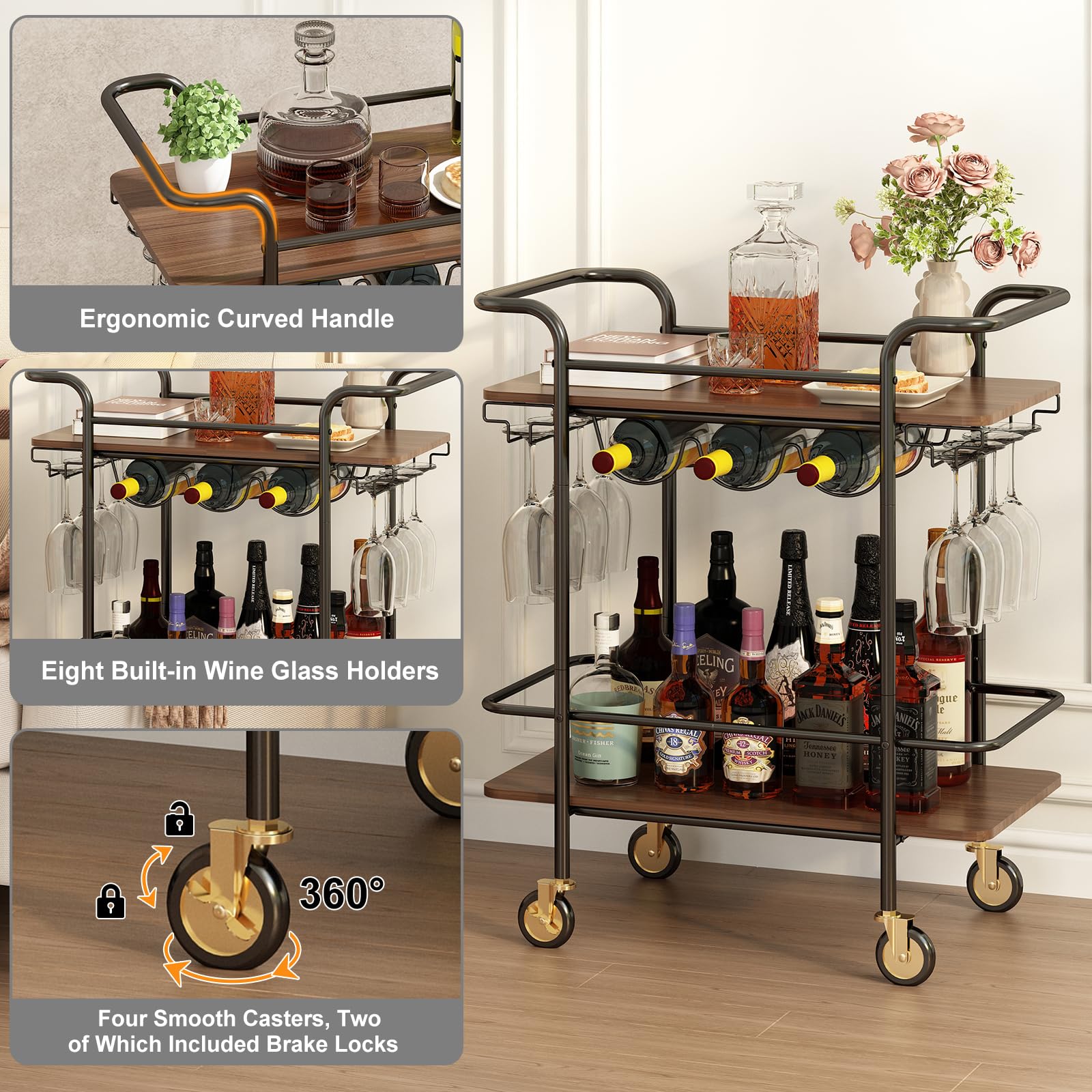 アンティク2段サービングカート キャスター付き状態は良いです Amazon.co.jp: Wisdom Star 2段バーカート キャスター付き サービング