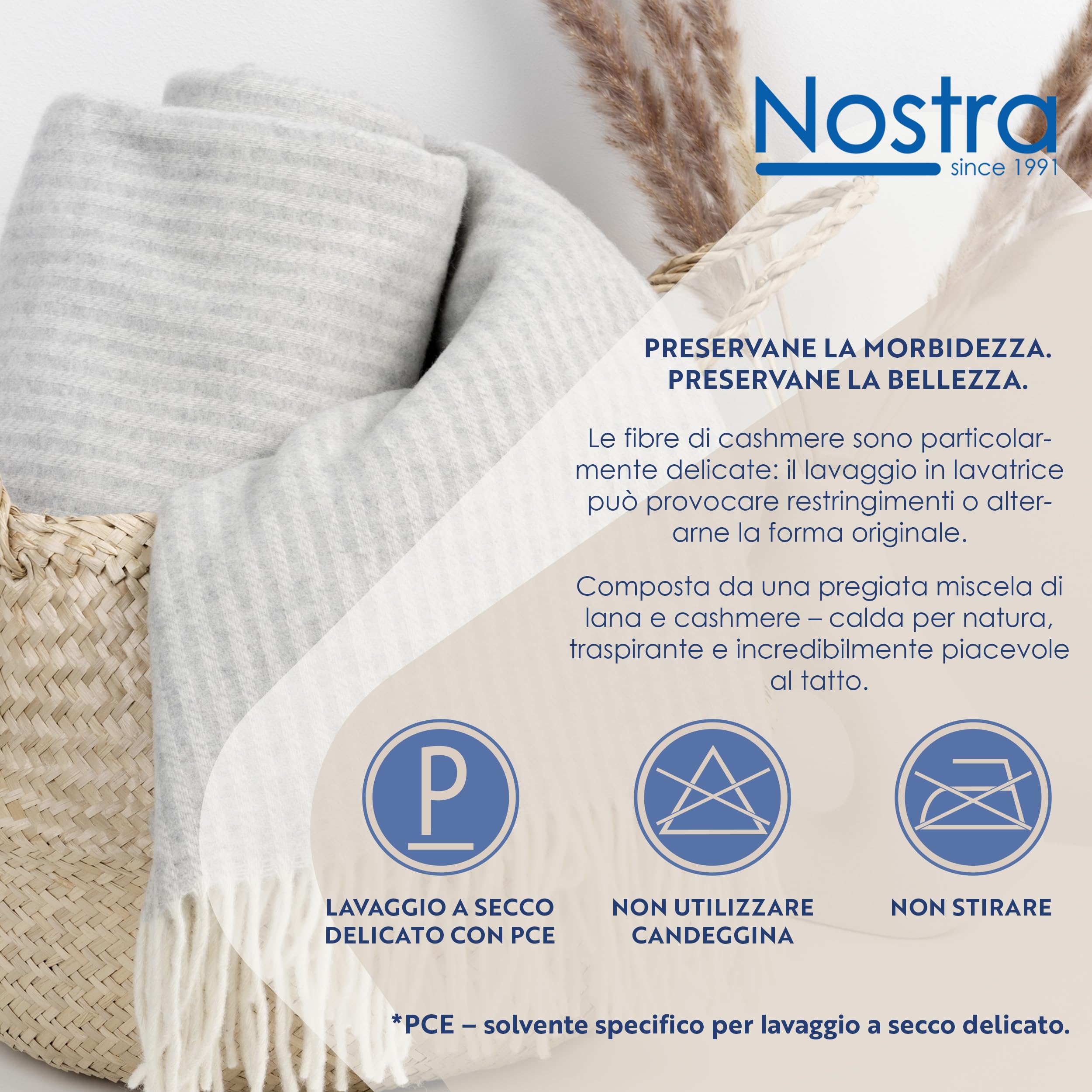 Coperta In Lana Vergine 140x200 Cm - Morbida E Calda Per Letto E Divano