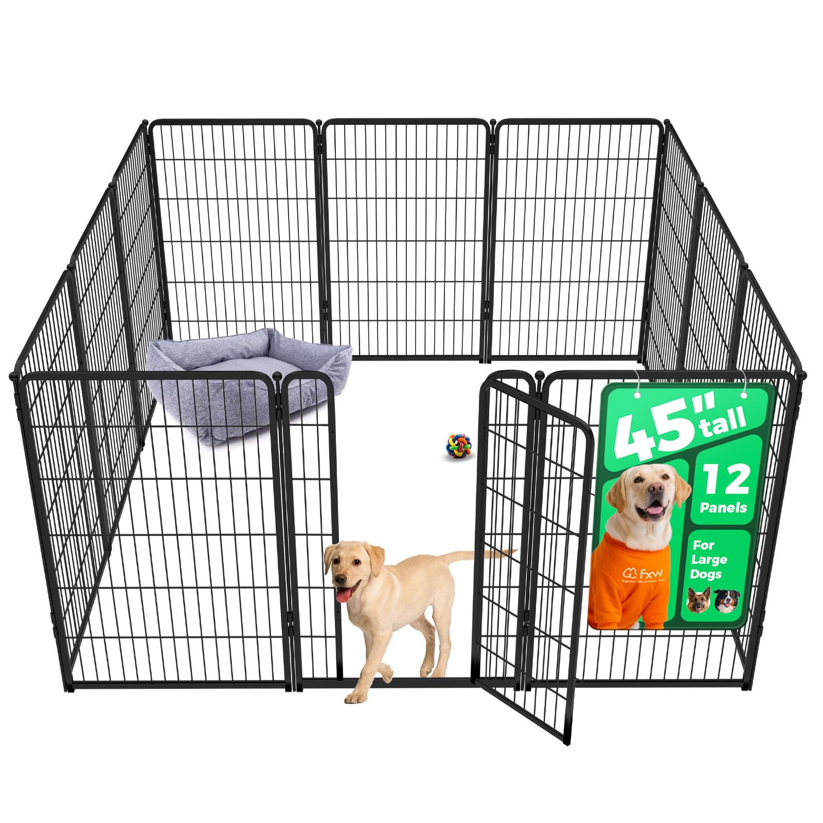 FXW Homeplus Indoor Dog Playpen, 114cm(H), 12 Panels — image 1