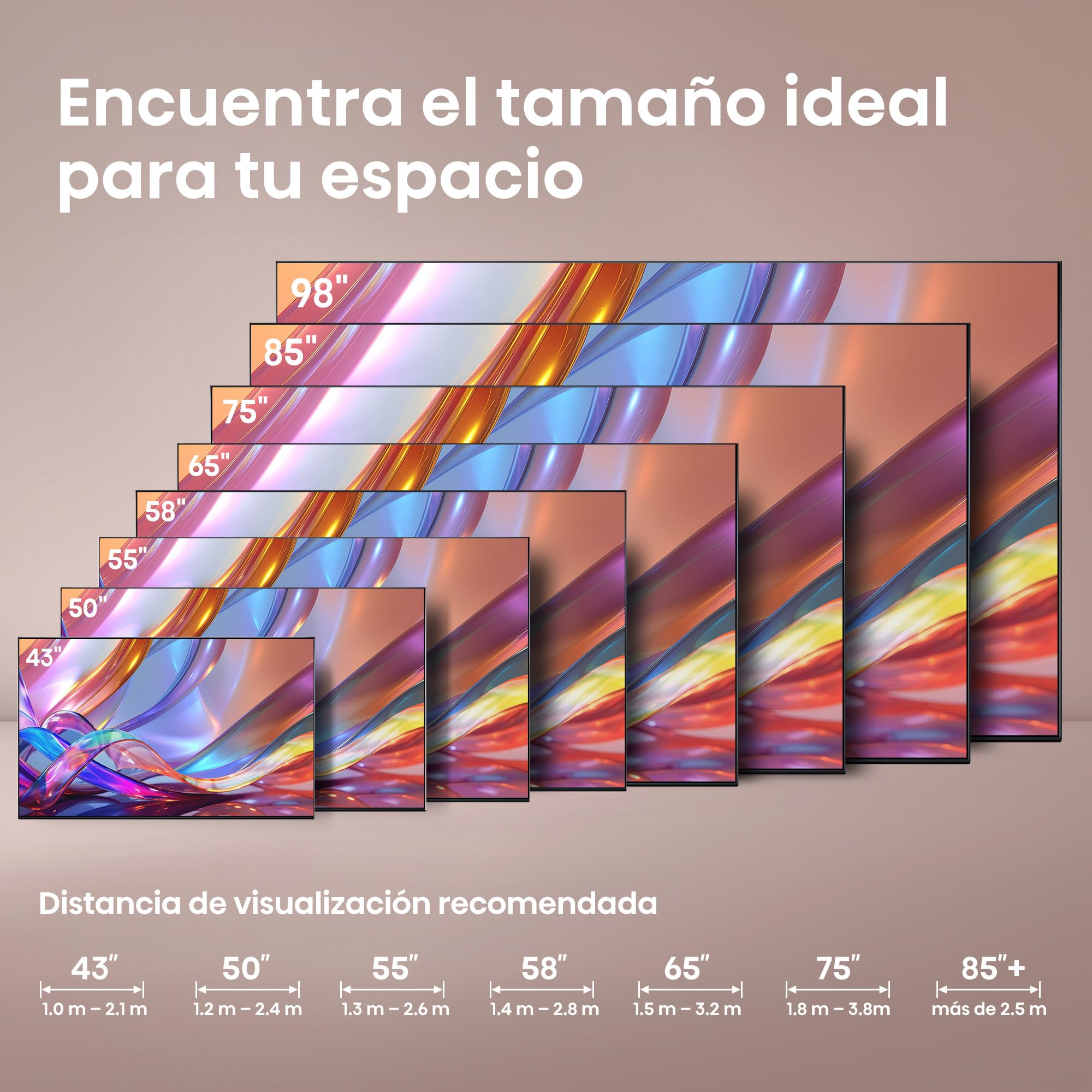 Hisense 50E7S - Hi-QLED Smart TV 50 Pulgadas, Hi-QLED Color, Dolby Vision.Atmos, Escalador IA 4K, Smooth Motion IA, Modo Juego Plus, Dolby Vision IQ, HDR10+Adaptive