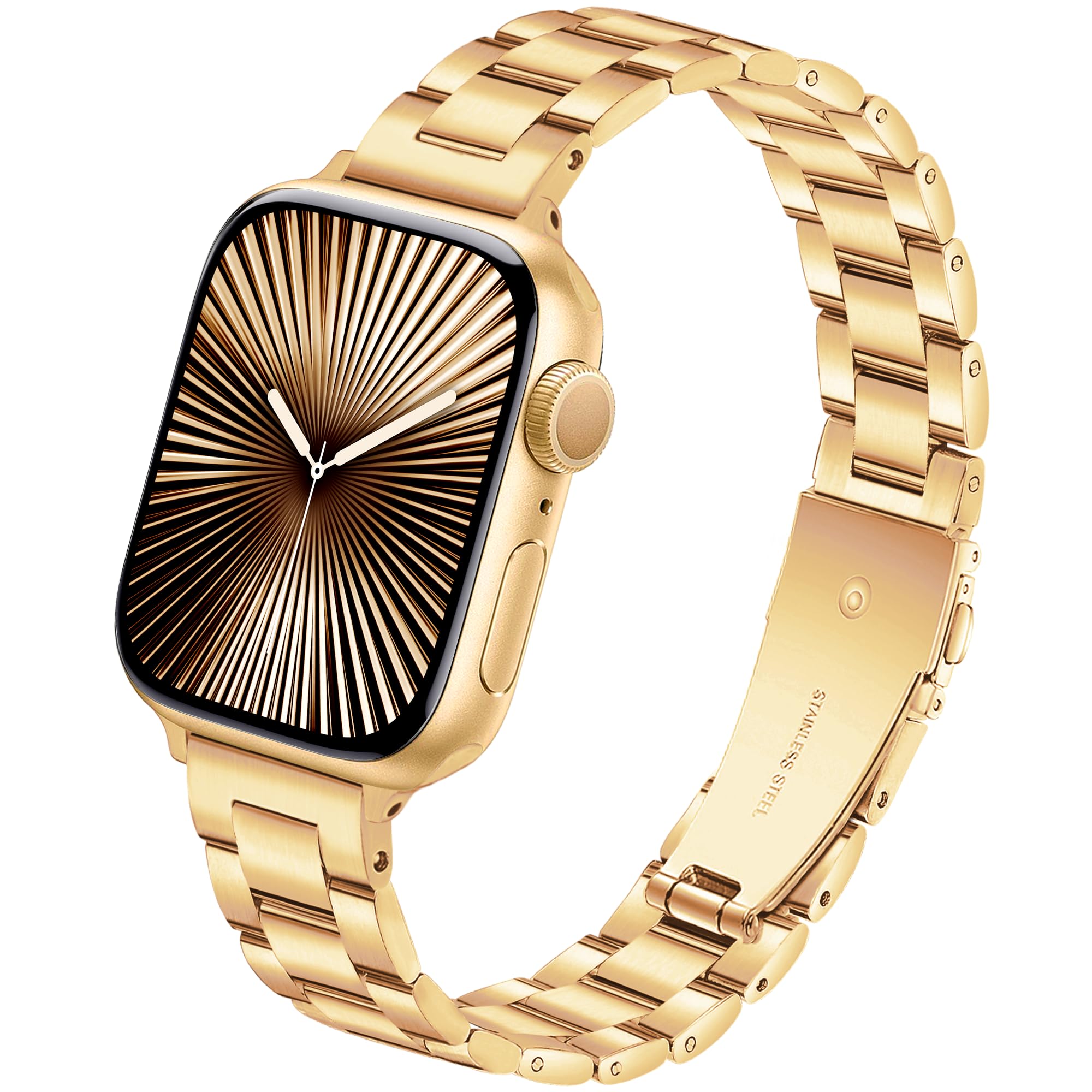 Melyis Slim Metal Band Compatible with Apple Watch Bands for Women 46mm 45mm 44mm 42mm 49mm, Premium Stainless Steel iWatch Bands for Apple Watch Band