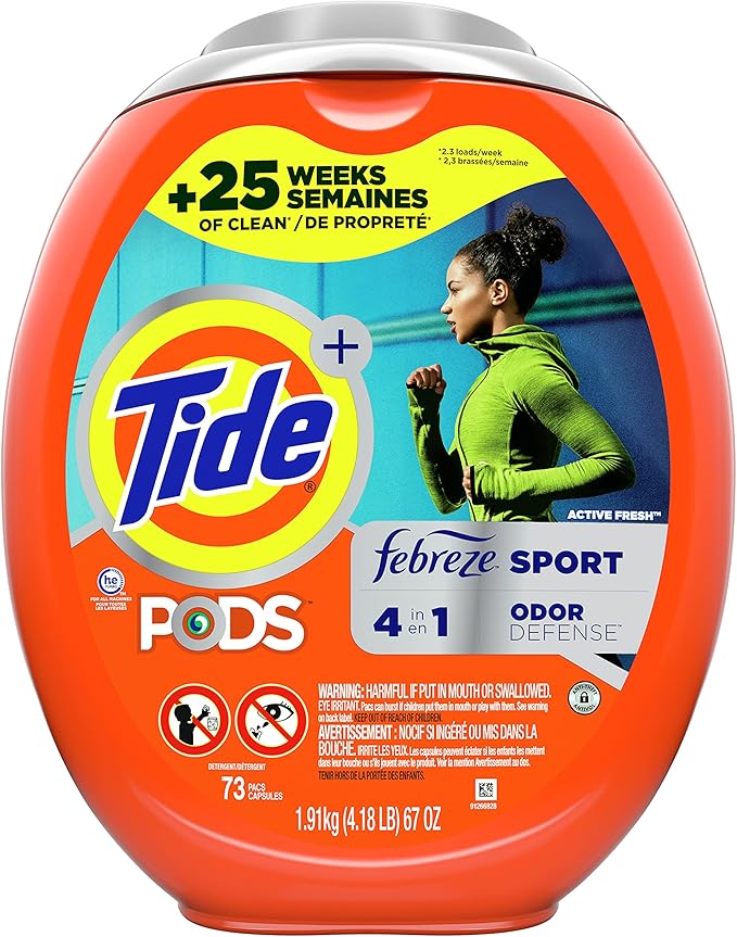 Tide Pods 3 en 1 HE - Turbo detergente para ropa sucia.