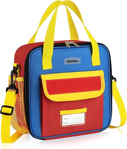 Miniatura 7 de REDSHELL Lonchera táctica para niños, bolsa de almuerzo aislada grande para niñas, lonchera cuadrada para niños, lonchera cuadrada para niños,