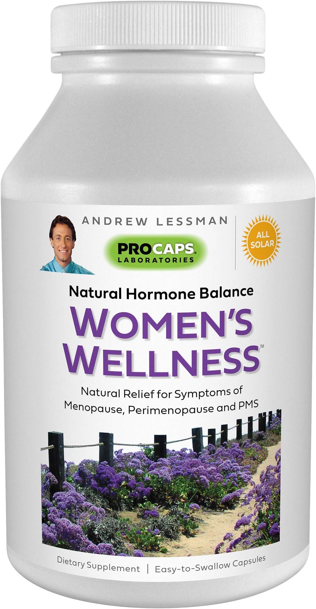 ANDREW LESSMANWomen’s Wellness 180 Capsules - Naturally Relieves PMS, Menopause and Perimenopause Symptoms, with Soy Isoflavones, EGCG, Cranberry, Broccoli and More. Easy to Swallow Capsules