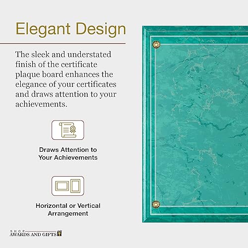 Miniatura 4 de Soporte para marco de certificado de 8.5 x 11 pulgadas, pantalla de placa de pared deslizante, tablero de 10.5 x 13 pulgadas, verde