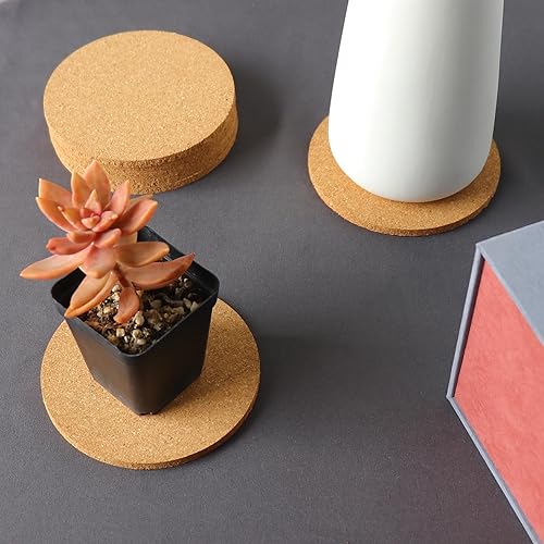 Miniatura 4 de Tivnhuils - 3 posavasos de corcho para bebidas, juego de posavasos de 3.9 pulgadas para tazas y plantas