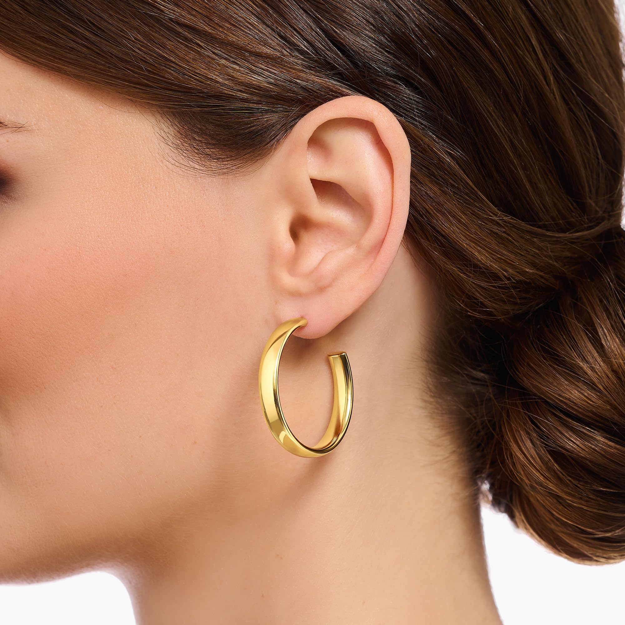THOMAS SABO Creolen Chunky mittelgroß vergoldet 750 Gelbgold Vergoldung, 925 Sterlingsilber