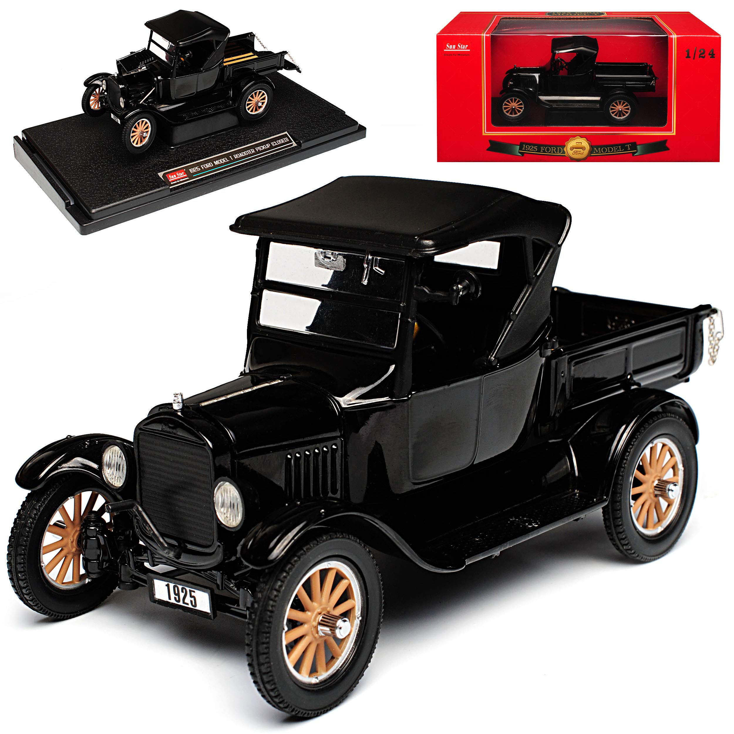 Sun Star 1/24 – Ford Model T Roadster Pickup 1862-1925 – Noir (occasion Boîte Ouverte)