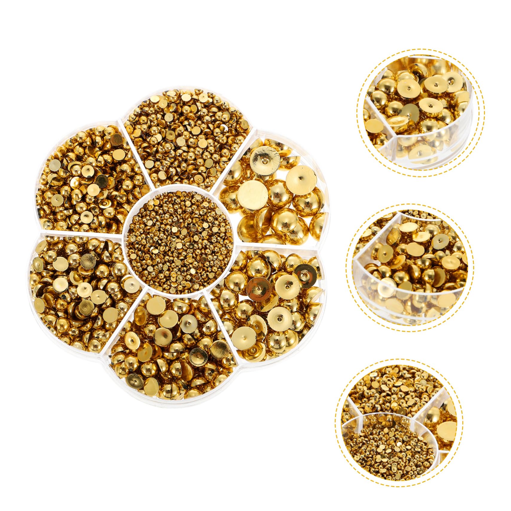 BELLIFFY Delicate Nail Charms Set Multi-Functional Half Pearls Decorative Craft for DIY Nail Art