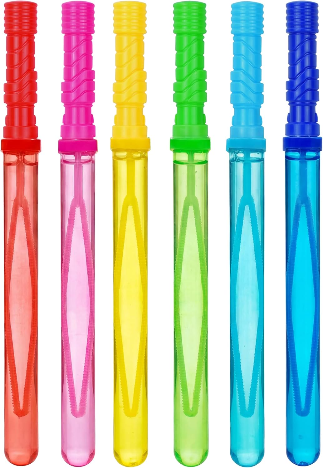 JOYIN 14.6’’ Big Bubble Wands for Kids, 6 PCS Bubble Wand with Refill Solution for Summer Toy Party Favor, Outdoors Toy Activity, Easter Basket Stuffers, Birthday Gift