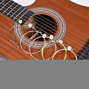 Folk Guitar Strings,6pcs Guitar Strings Replacement | For Acoustic Folk Classical Guitar Musical Instrument Parts