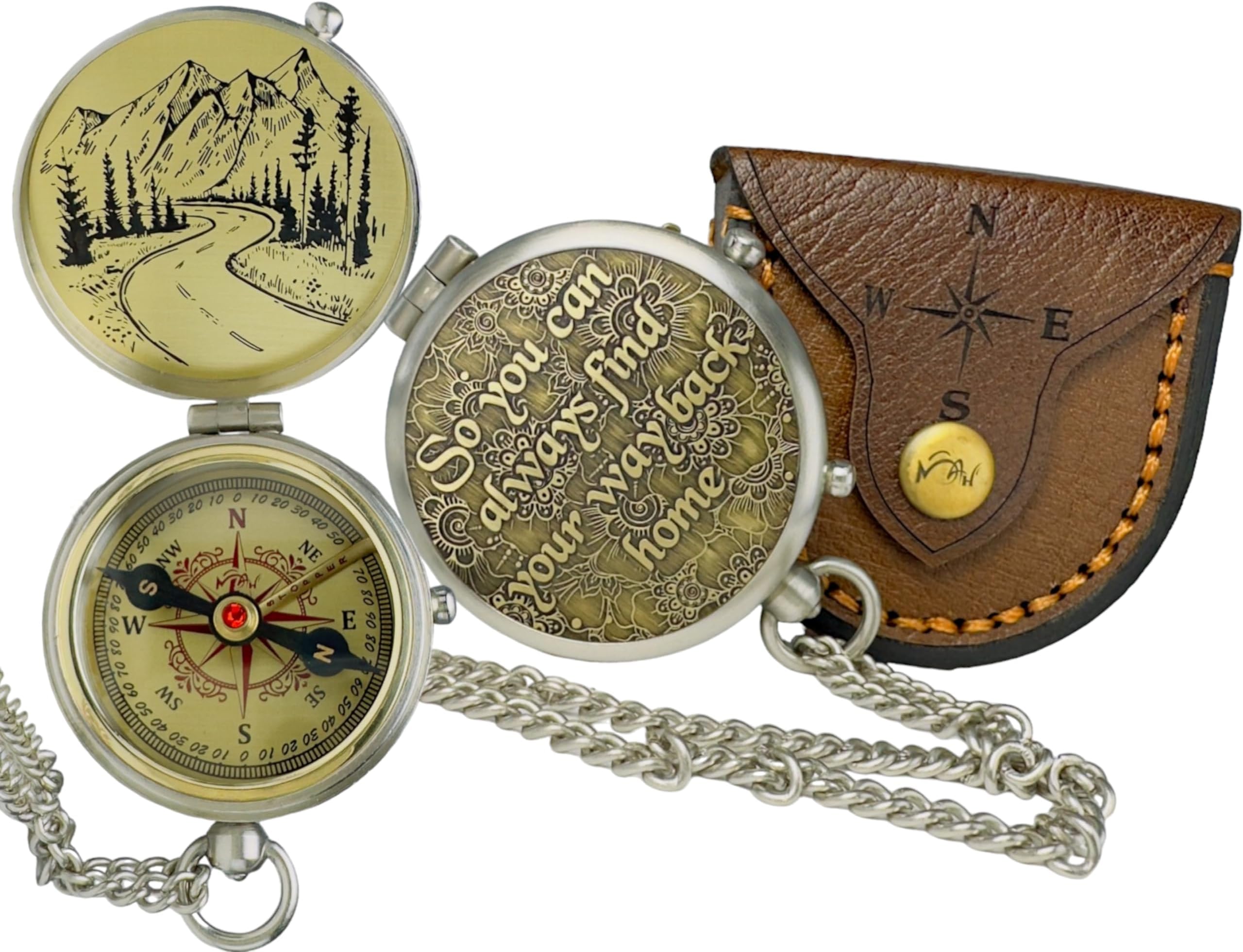 So You Can Always Find Your Way Back Home/Back to Me Engraved Camping Birthday Graduation Anniversary Baptism Christmas Veterans Thanksgiving Navigation Handmade Compass Gift for him/her Luxury Gift