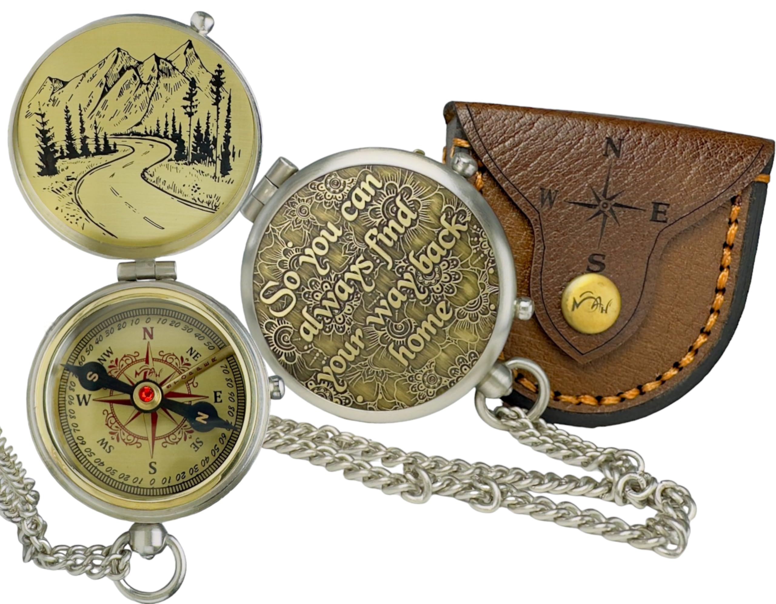 So You Can Always Find Your Way Back Home/Back to Me Engraved Camping Birthday Graduation Anniversary Baptism Christmas Veterans Thanksgiving Navigation Handmade Compass Gift for him/her Luxury Gift