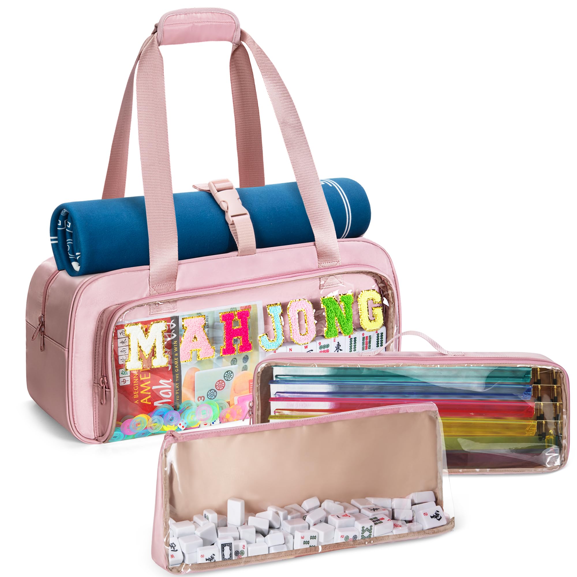 Amazon.com: Yarwo 3 PCS Mahjong Bag Empty, Clear American Mahjong