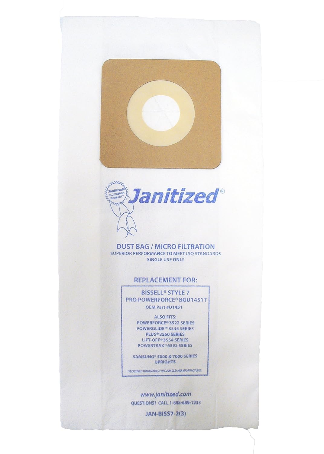 Janitized JANBISS72 Premium Replacement Commercial Vacuum Paper Bag