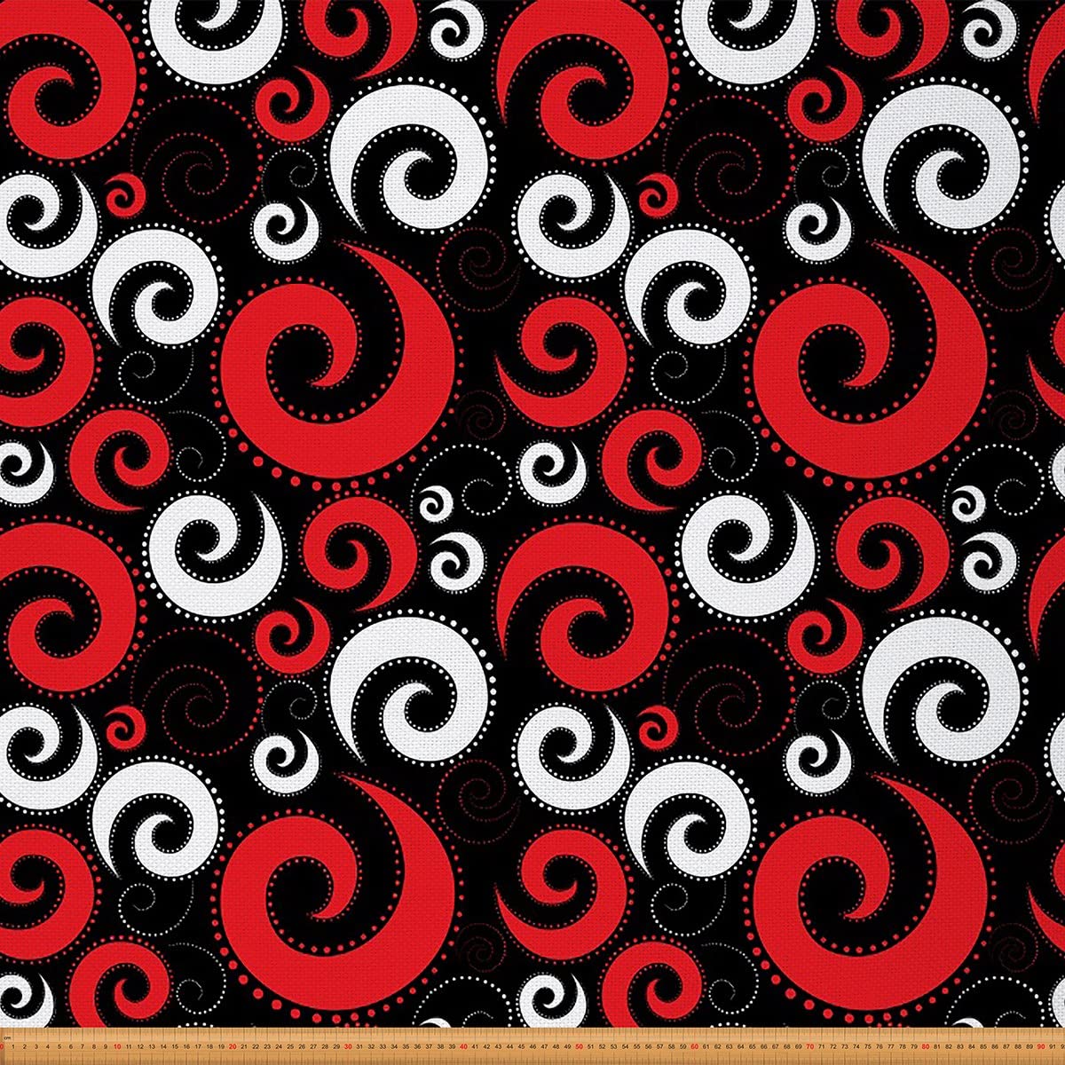 Abstract Upholstery Fabric for Chairs,Modern Trippy Swirl Fabric by The Yard,Vintage Style Octopus Tentacles Shaped Fabric for Upholstery and DIY Projects,5 Yards,(L460*W150cm) Red Black