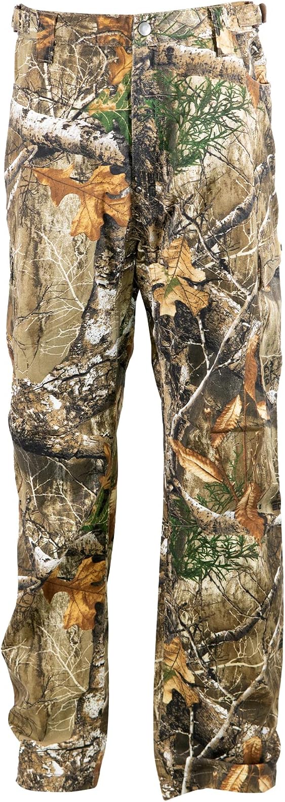 Menโs Camo Performance Pant, Multi-Pocket Adjustable Waist Pants, Comfortable Year-Round Deer Hunting Gear for Men
