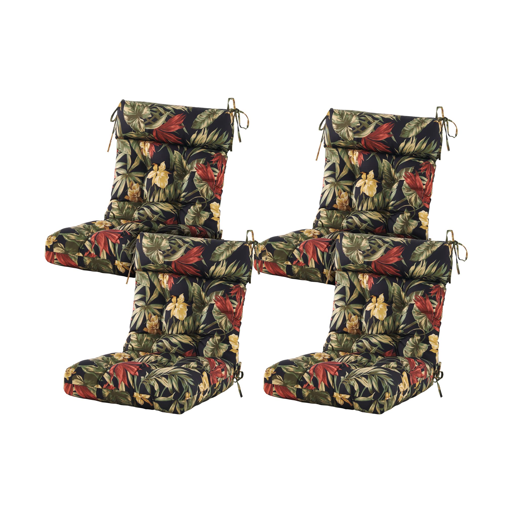 ARTPLAN Outdoor Chair Cushion,Tufted Adirondack Patio Chair Cushion,Wicker High Back Outdoor Seat Cushion,Set of 4, 44" L X 21" W X 4" H (4 Pack),