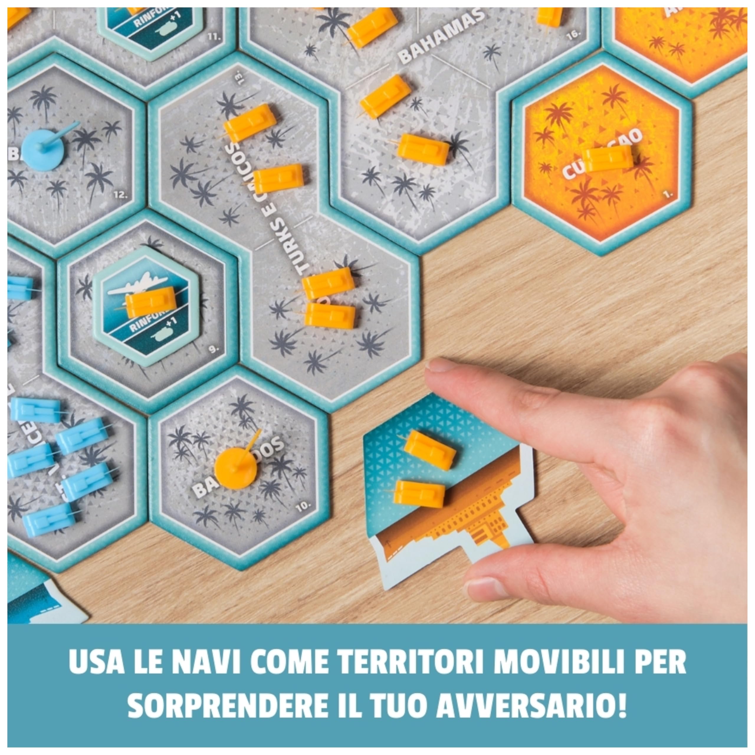 Editrice Giochi, Risiko! Oceano, 2 Giochi in Scatola in 1, Giochi di Società e Strategia per Famiglia e Amici, Giochi da Tavolo per Adulti e Bambini, Espansione di Risiko e Gioco Singolo, 8+ Anni