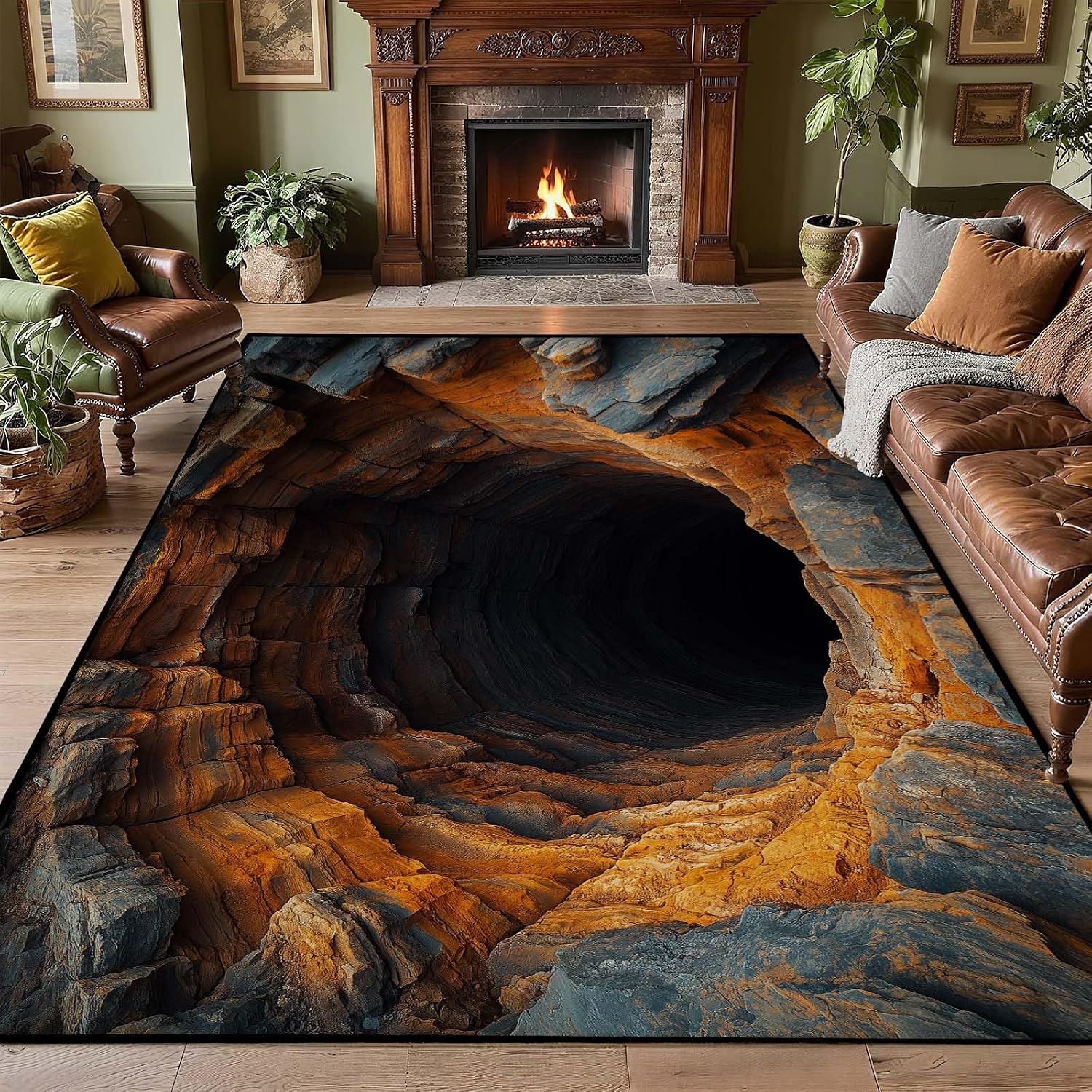 Rock Look Rug Amazon.com: 3D Optical Illusion Rug, Optical Illusion Hole Rug, Rock ...