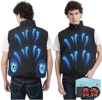 Lvkakmox Cooling Fan Vest with 2 Fans & 20000mAh Battery - Lightweight 21V Air Conditioner Jacket for Men Women