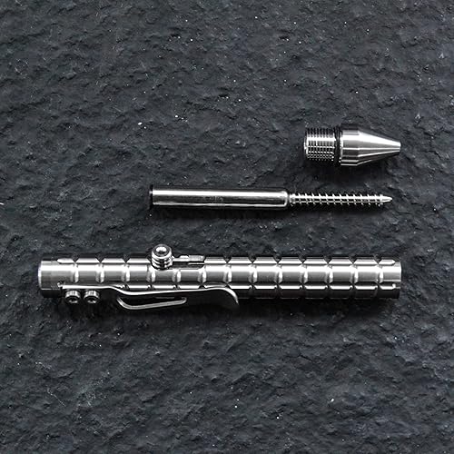 Miniatura 4 de Bolígrafo de escritura de titanio EDC Gear Herramienta de camping al aire libre Rompedor de vidrio Pluma táctica, versión del trueno
