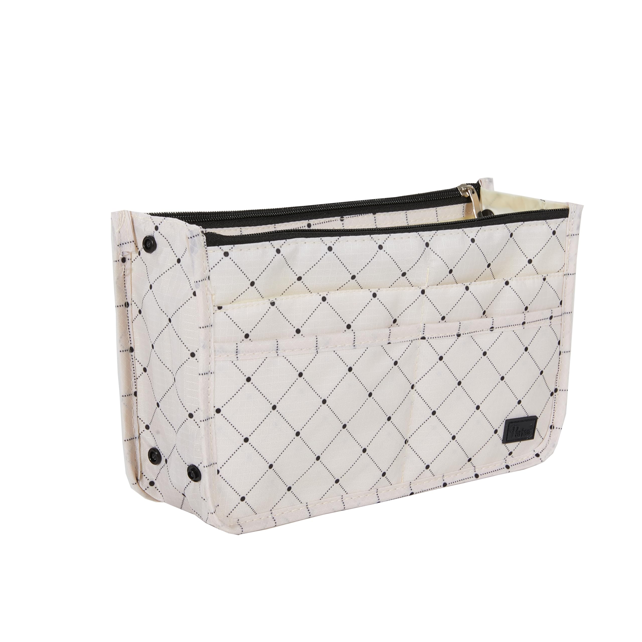 Periea 'Signature' Luxury Handbag Organiser Insert - 3 Sizes - (Black Dots, Medium)