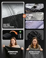 Vista 8 de FORSPARK Funda para sofá de patio, impermeable, resistente a los rayos UV, protector para sofá biplaza de 2 asientos, tela Oxford resistente a