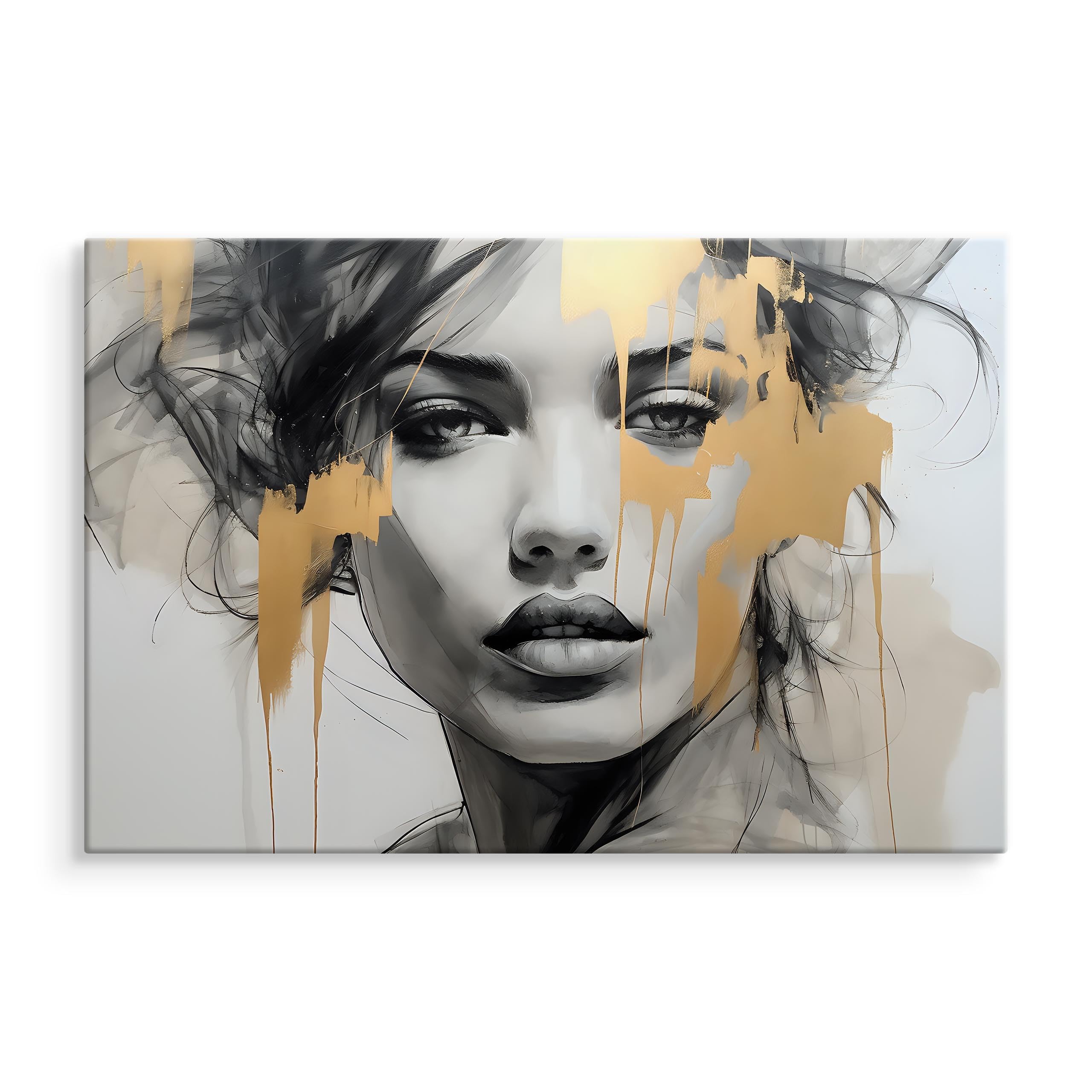 Muralo Wandbilder Portät Frau, Gesicht, Haare Kunstdruck - 120x80 cm