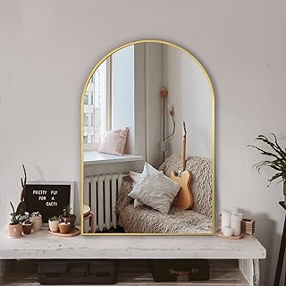 Arched Wall Mirror for Bathroom,Mirrors for Wall,24'x36',Vanity Mirror for Bedroom, Entryway, Living Room, Metal Frame (36'x24',Gold)