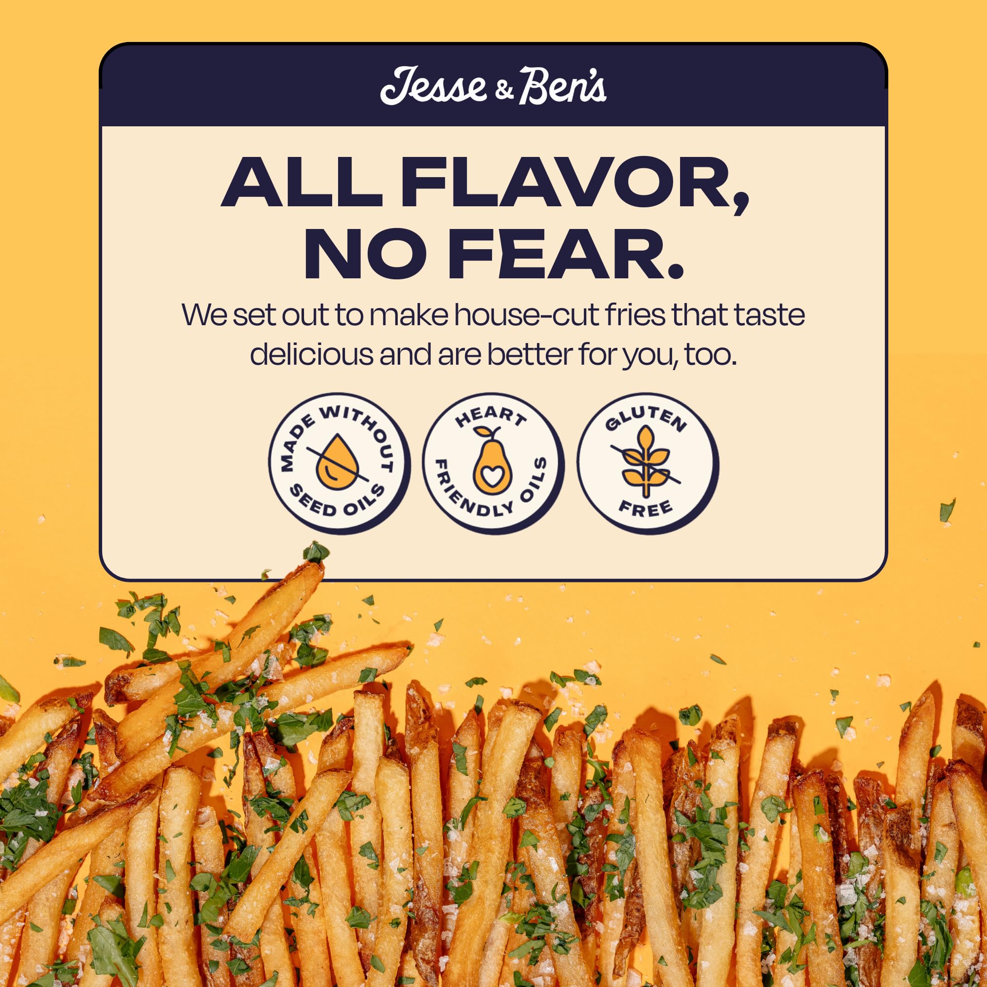 Jesse Bens Classic Sea Salt Fries Made with Avocado Oil Gluten-Free Non-GMO Vegan Frozen Potatoes Healthy Snack with — view 4