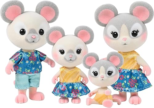 Sunny Days Entertainment Honey Bee Acres The Cheddars Mouse Family 4 figuras de muñeca en miniatura talla S