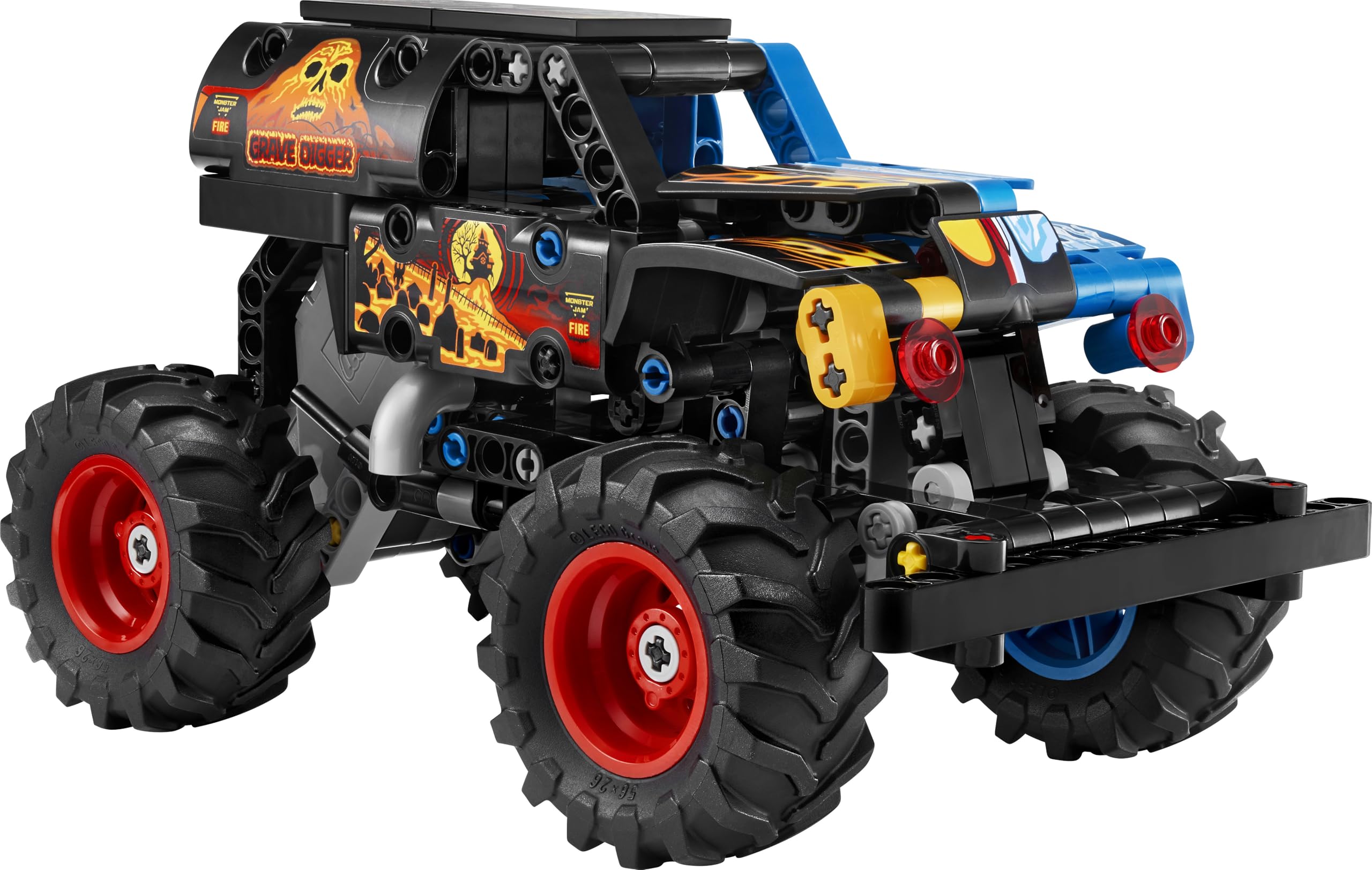 LEGO Technic Monster Jam Grave Digger Fuego y Hielo - Camión de Juguete de Carga Manual - Maqueta de Coche de Carreras con Detalles Realistas - Regalo de Cumpleaños para Niños y Fans de 7+ Años 42219