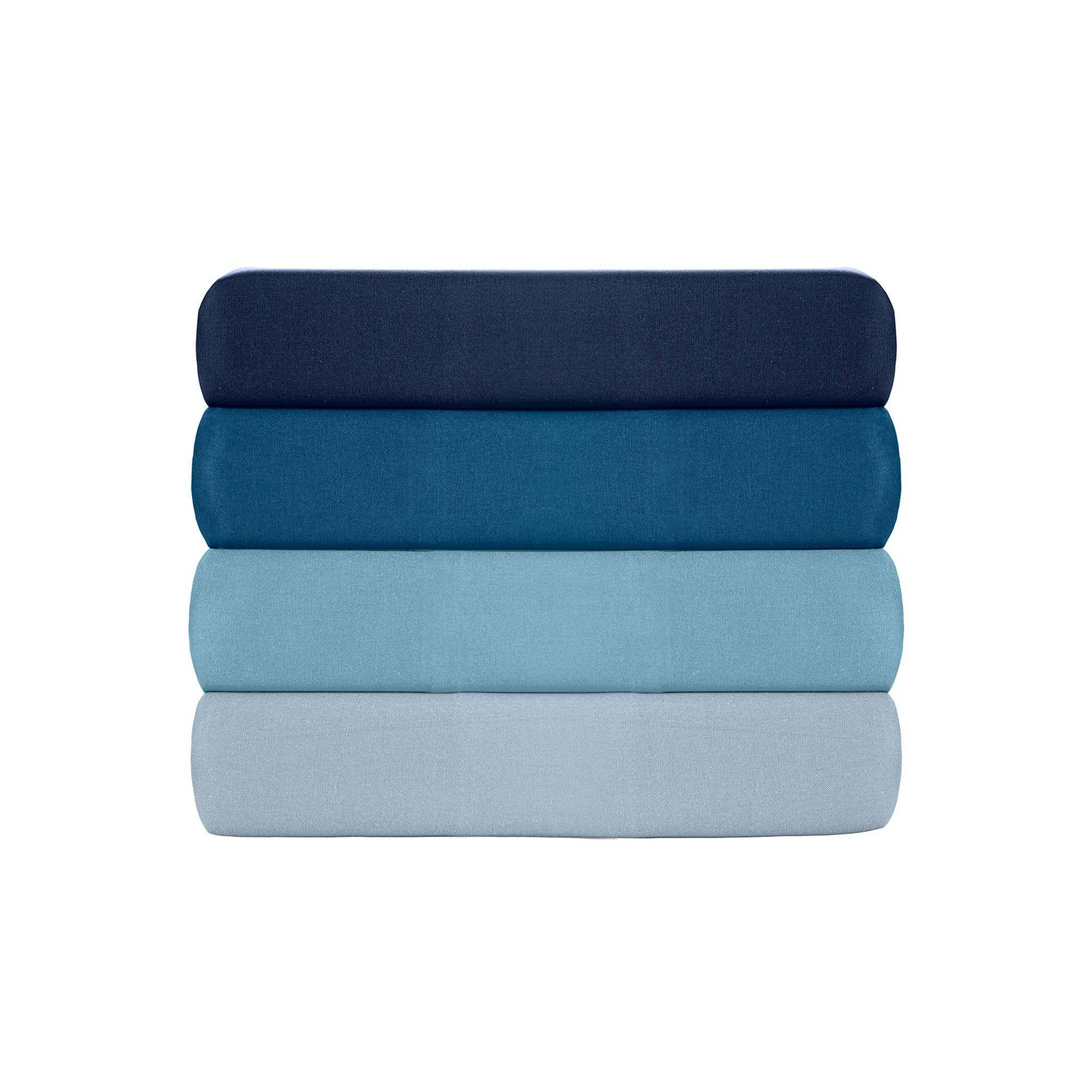 100% Katoen Ranforce Single Hoeslaken (100 x 200 30 cm), Blauw, 145 Draadcount | Machine Wasbaar op 30 °C | Zacht & Duurzaam voor Comfortabele Slaap