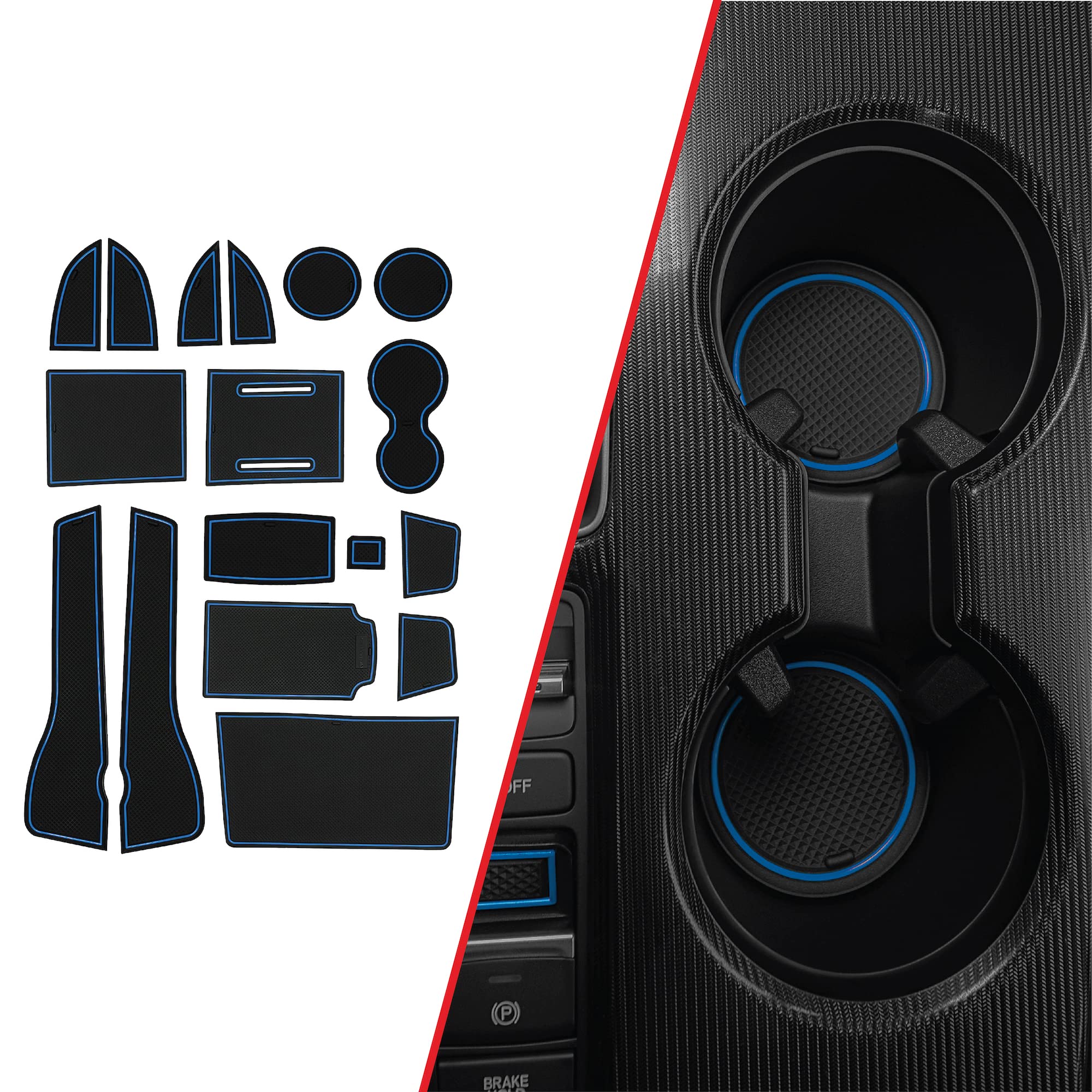 CupHolderHero fits Honda Civic Accessories 2013-2023 Premium Custom Interior Non Slip Anti Dust Cup Holder Inserts, Center Console Liner Mats, Door Pocket Liners 17pc Set - Does Not Fit Type R