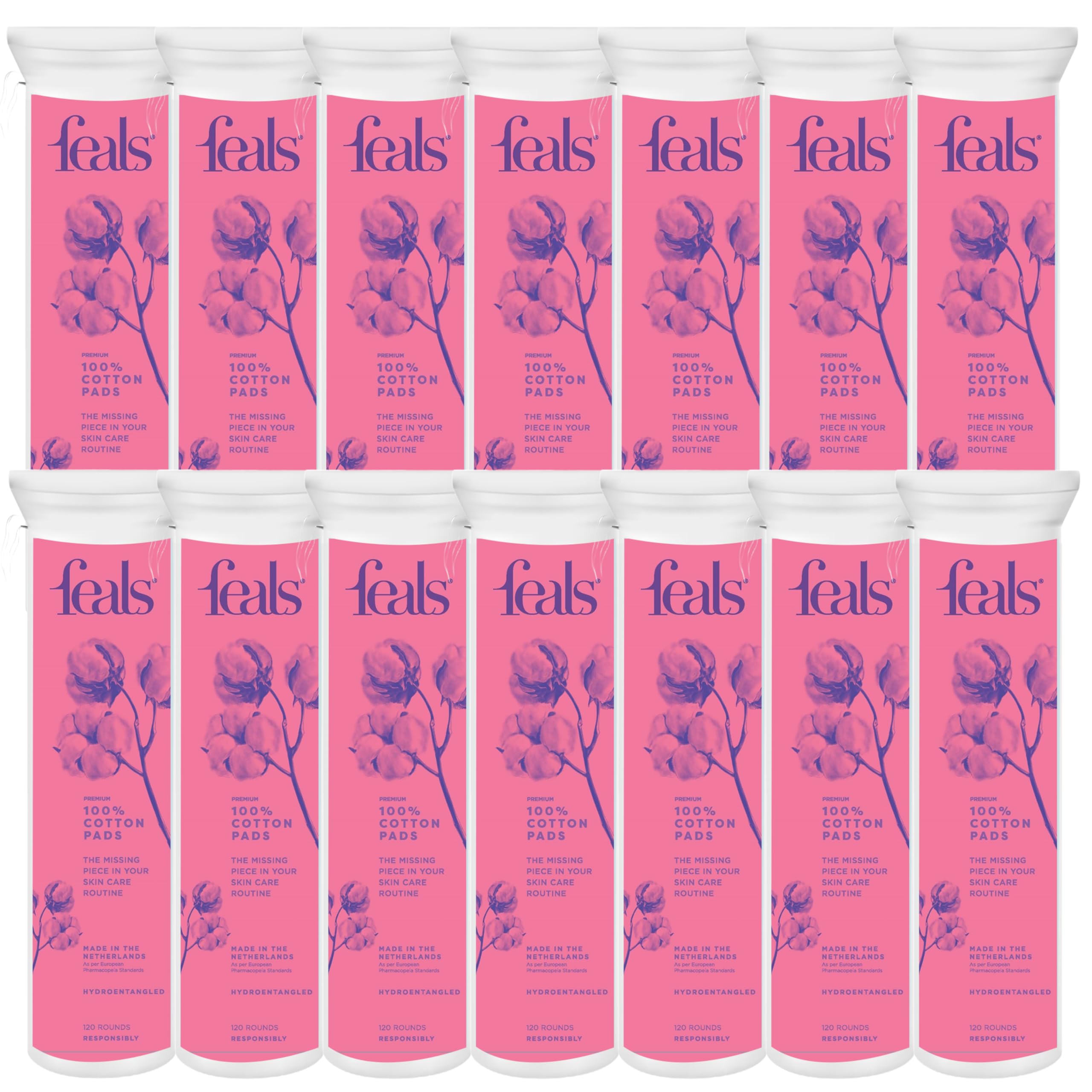 Feals Cotton Pads for Makeup Removal, 1680 Pads, 100% Natural and Gentle Cotton Pads, Ideal for Skincare Routine, Applying Face Toner, Cleaning, Cleansing, and Makeup Removal, Ideal for All Skin Types, For Eye & Face Makeup Removal, Nail Polish Removal, Pack of 14 (120 pads each)-image-12