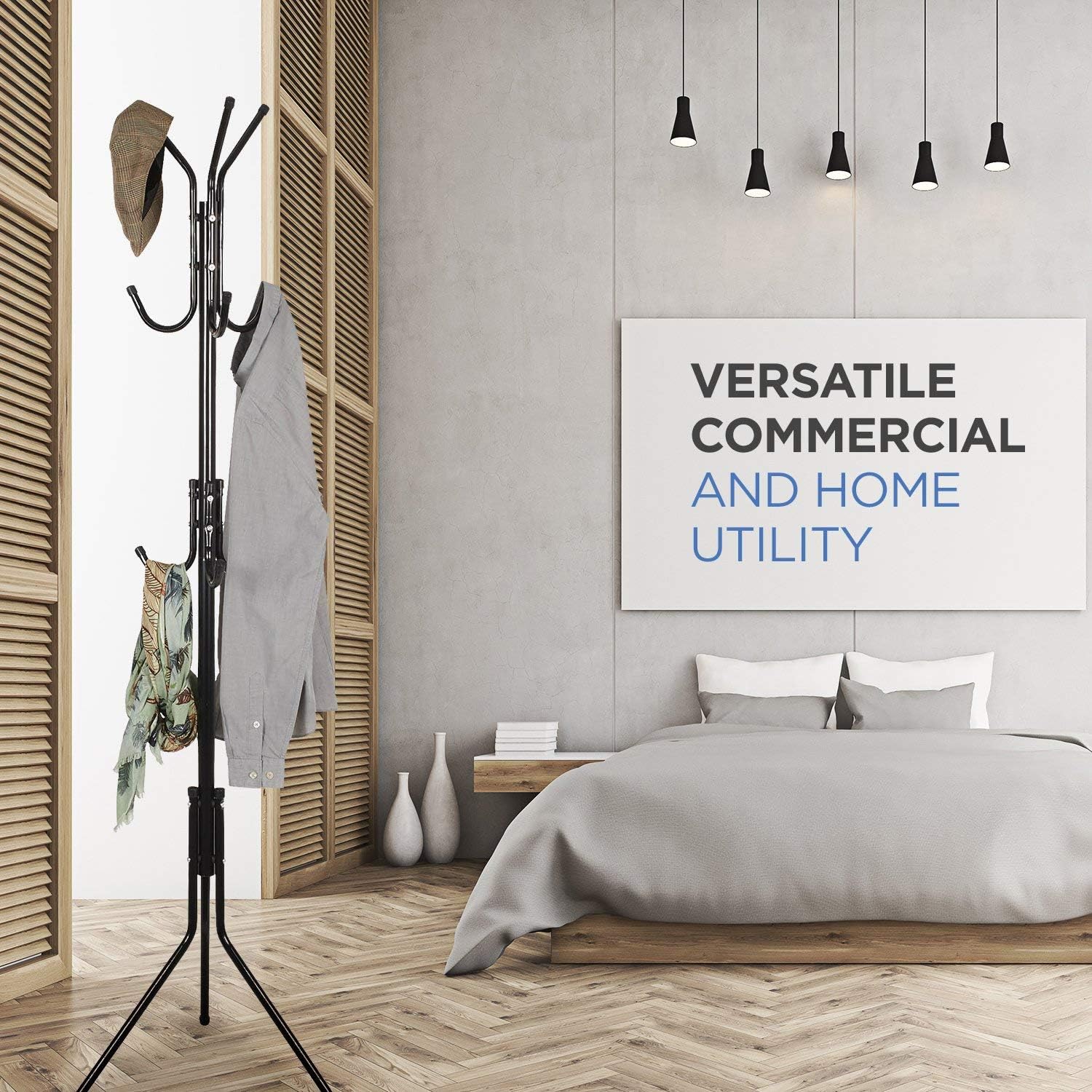 Basics Hardware Metal Coat Rack 9- Hook Coat Hanger (Coat Rack)