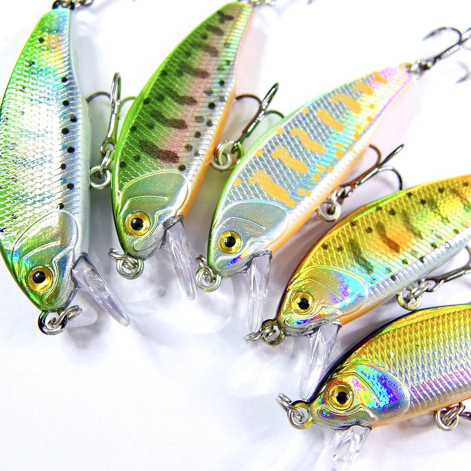 Amazon 渓流 トラウト ルアー ヘビーシンキングミノー Dフラット 44mm 4g 高品質ハイグレードタイプ タングステン内臓モデル ヤマメとの コンタクト インサイト 誘い に セットパッケージ アソート01 5個セット Momoルアー ルアー