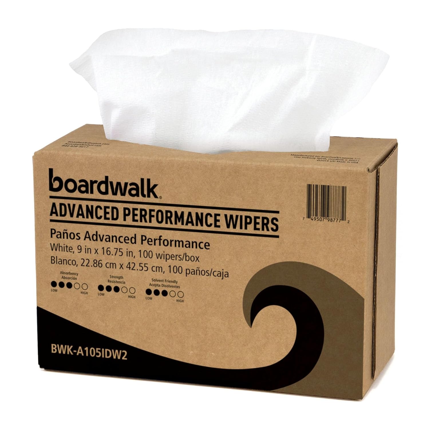 Boardwalk Advanced Performance Wipers, 9 x 16.75, White, 100/Dispenser Pack, 10 Dispenser Packs/Carton