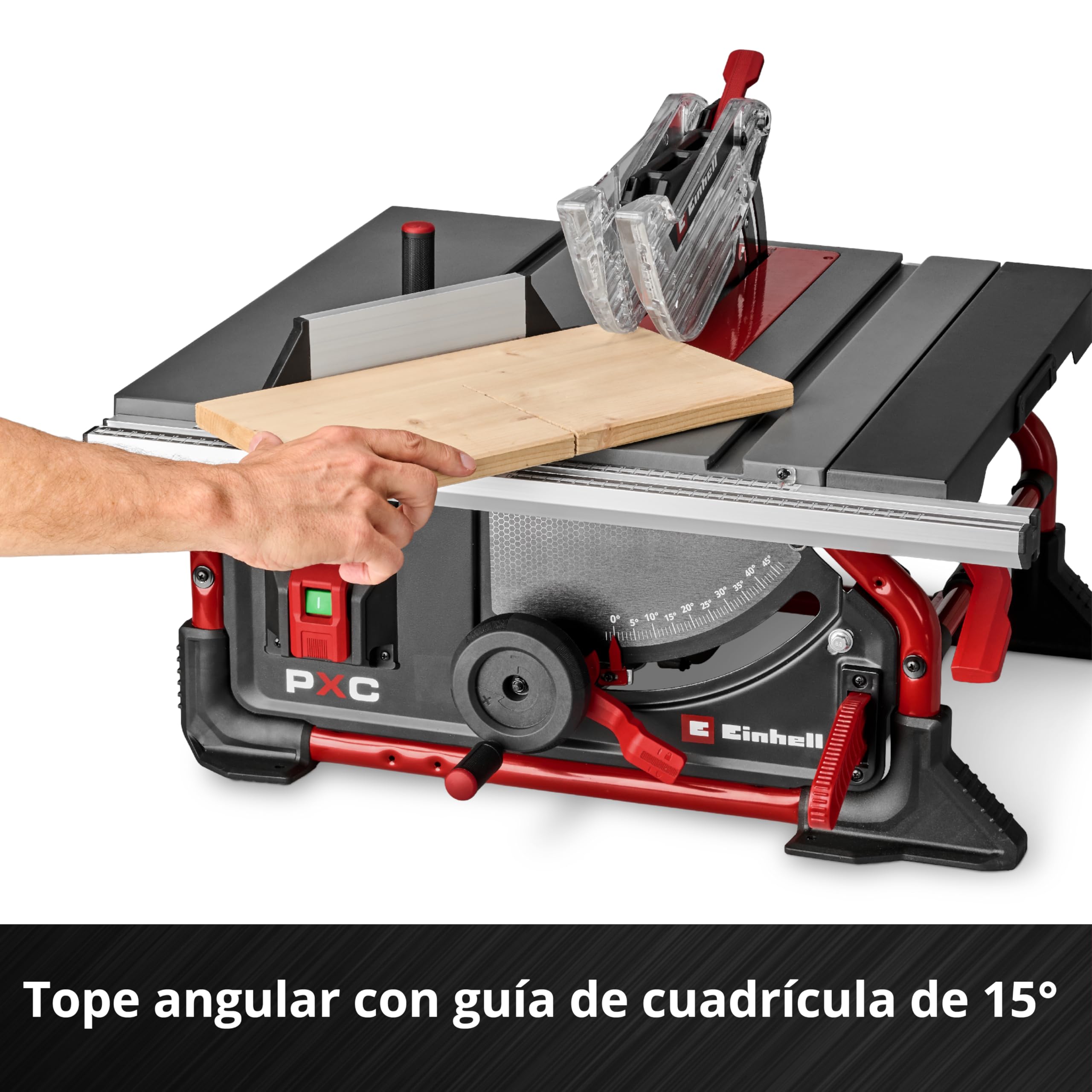 Einhell Sierra circular de mesa a batería TE-TS 36/10 T Li-Solo | PXC | 36 V | altura corte 89 mm | Ø 254 mm | Inclinación de la hoja sierra 45° | Tope angular | Tope paralelo | Sin batería