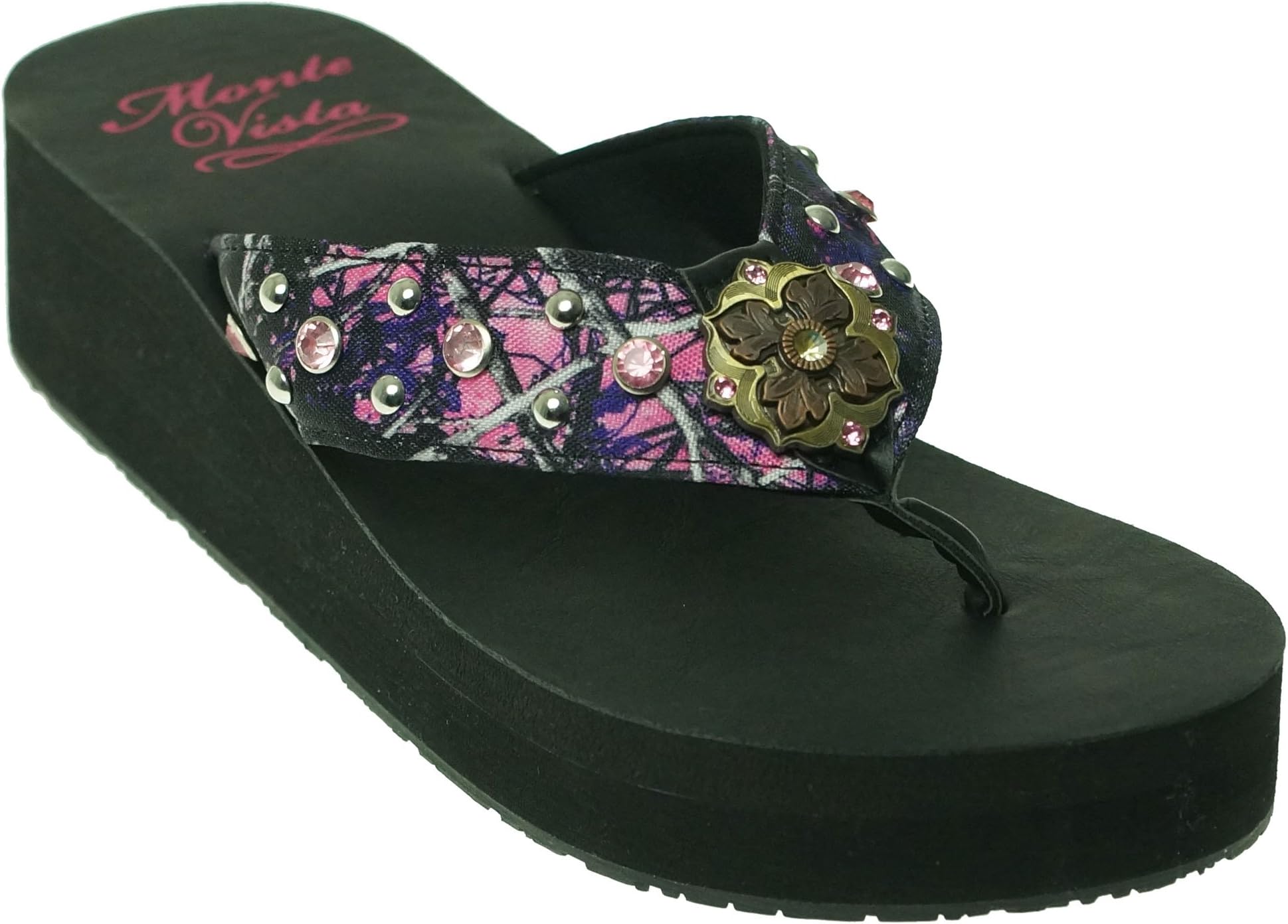 Monte Vista Muddy Girl Wanda Rhinestone Flip Flop Sandals Muddy Girl 10