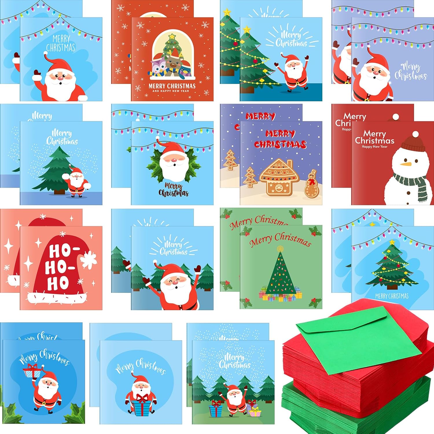 Cholemy 300 Set Mini Christmas Cards Small Xams Greeting