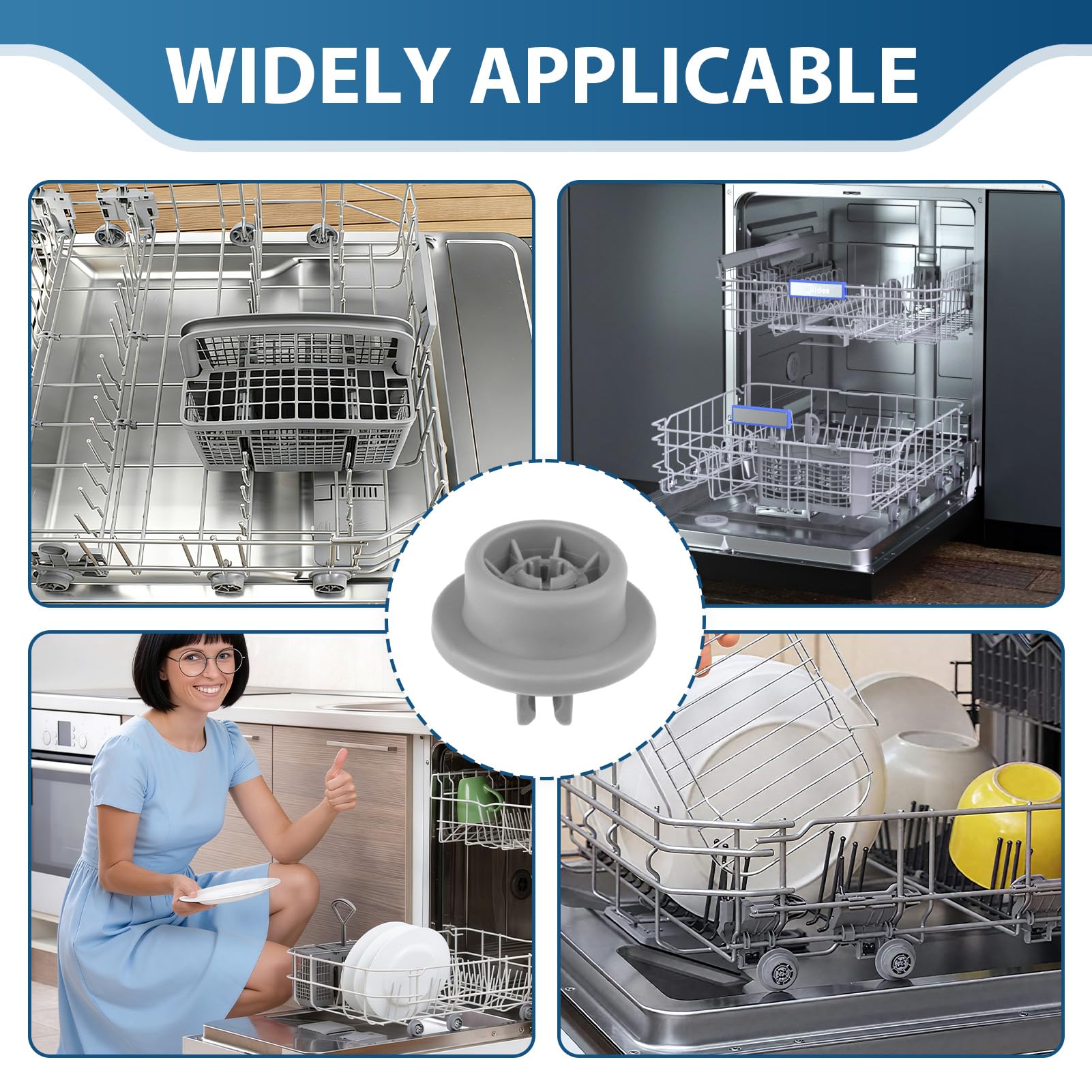 Ruedas para lavavajillas compatibles con Bosch, juego de 8 ruedas para lavavajillas, ruedas y ruedas de repuesto universales compatibles con Bosch Siemens Neff Beko — view 6