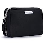 Narwey Small Makeup Bag for Purse Mini Cosmetic Bag Travel Makeup Pouch Zipper Pouch Cute Make up Bags with Compartments for Women (Small, Black)