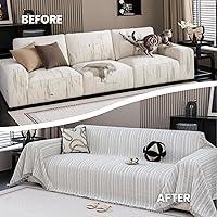 Vista 4 de Nobildonna Funda de felpilla lavable para sofá de 2 plazas, funda protectora de muebles para sala de estar, beige, 71 x 102 pulgadas