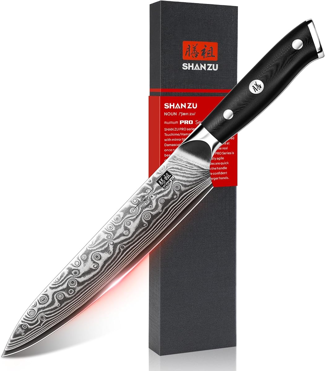 SHAN ZU Damast Allzweckmesser 15cm, Japanisches Kochmesser