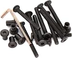 100pcs Black Hex Drive Socket Cap Bolts Dowel Joint Nuts Assortment Kit for Furniture Crib Connecting, M6x15mm/25mm/35mm/45mm/55mm/65mm/75mm